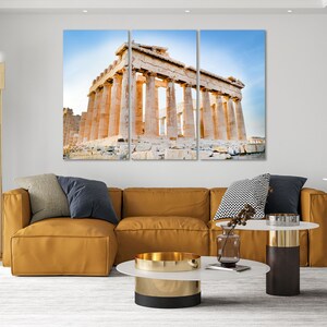 Parthenon Temple in Athens Photo Print, Greece Travel Art, Architecture of Greece Print on Canvas, Ancient Temple Athens Picture Decor Wall