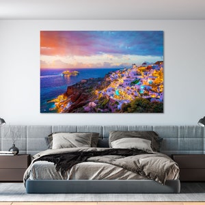 Oia Village in Santorini Popular Art for Wall Santorini Art Print Santorini Pictures Wall Decor Greece Art Decor Greece Canvas Print