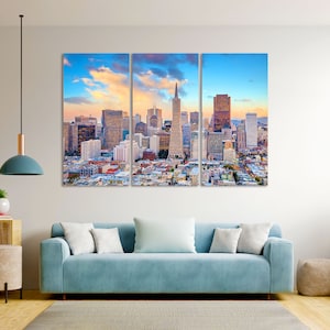 Business Center of San Francisco Photo Print on Canvas San Francisco Painting for Wall San Francisco Cityscape San Francisco Downtown Art