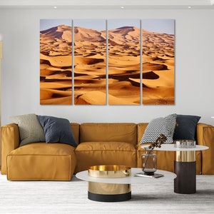 Endless Sands in Sahara Desert Large Art for Wall Decor, Sunset Sand Dunes Print Canvas, Sahara Desert in Morocco Photo Printing, Africa Art