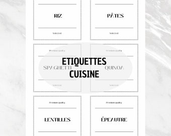 Etiquettes de cuisine à imprimer