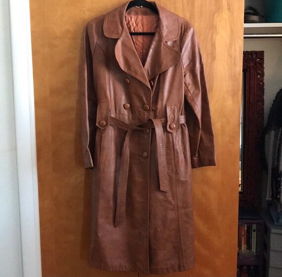 Vintage Leather Trench Coat