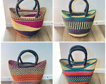 Small U shopper Bolga Basket Bag | 4