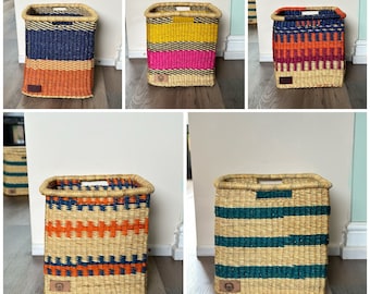 Cube Storage Boxes - IKEA Kallax Expedit Storage Baskets - Handwoven Bolga Basket - Cabinet Basket