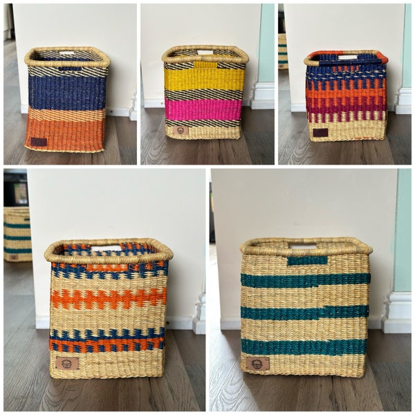 Cube Storage Boxes - IKEA Kallax Expedit Storage Baskets - Handwoven Bolga Basket - Cabinet Basket