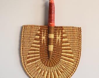 Handgewebter Bolga Fächer: Afrikanischer Handfächer, Ghana