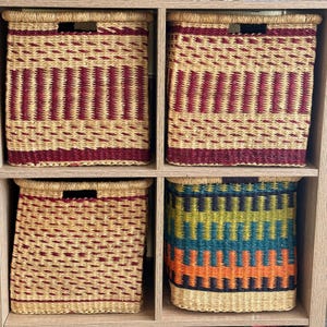 Cube Storage Boxes - IKEA Kallax Expedit Storage Baskets - Handwoven Bolga Basket - Cabinet Basket