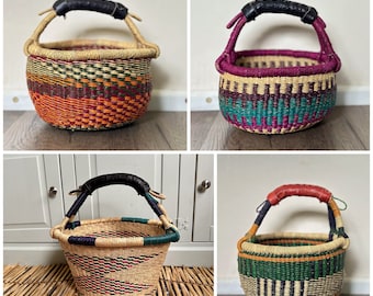 Mini Bolga basket | Small Round Basket | Fairtrade African Basket