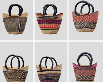 Small U shopper Bolga Basket Bag | 2