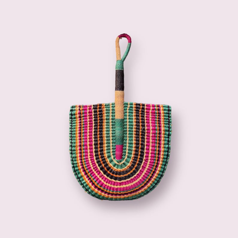 Bolga Fan 2 Hand Fan Handwoven AFRICAN Hand Fan African Woven Fan Ebo