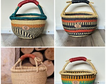 Mini Bolga basket 2 | Small Round Basket | Fairtrade African Basket