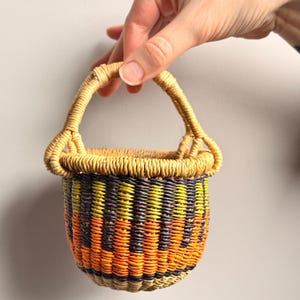 Petite Handwoven Bolga Basket: African Decor Storage