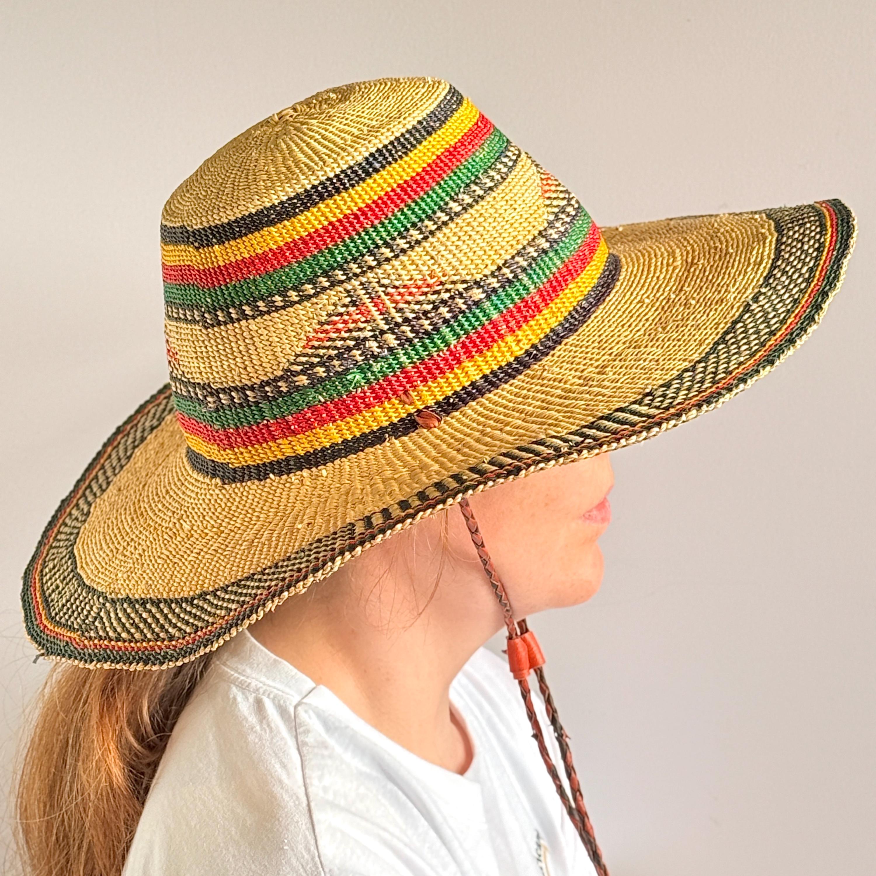 Handwoven Bolga Sun Hat: Fair Trade African Straw Hat - Etsy display picture 1