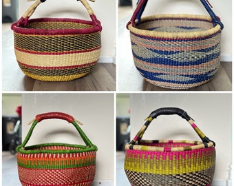 Large Bolga Basket | Large Handwoven Basket | Sustainable African Storage Basket