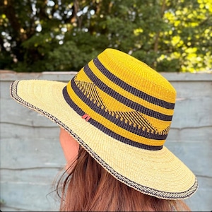 Handwoven Bolga Straw Sun Hat: Ethical Ghana Wide Brim