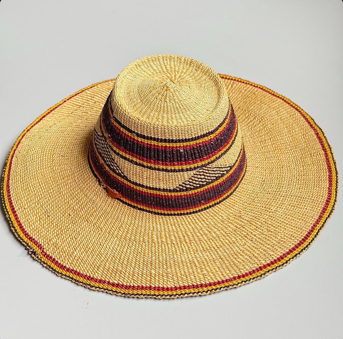 Handwoven Bolga Sun Hat: Fair Trade African Straw Hat - Etsy display picture 2