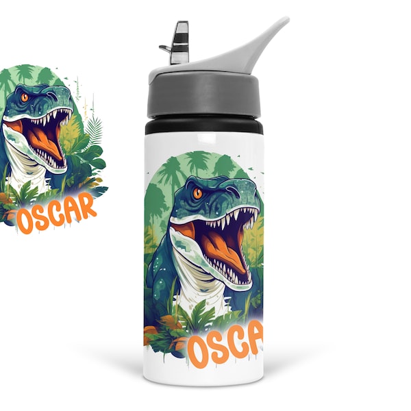Personalised dinosaur water bottle, Dinosaur water bottle, Dinosaur Lunch bag, Dinosaur water bottle, Back To school Gifts, dinosaur Bag