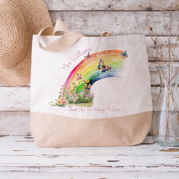 Personalised Teachers Tote, Personalised Teachers Gift, Personalised Teacher Jute Bag, Personalised teachers Bag, Best teacher gift