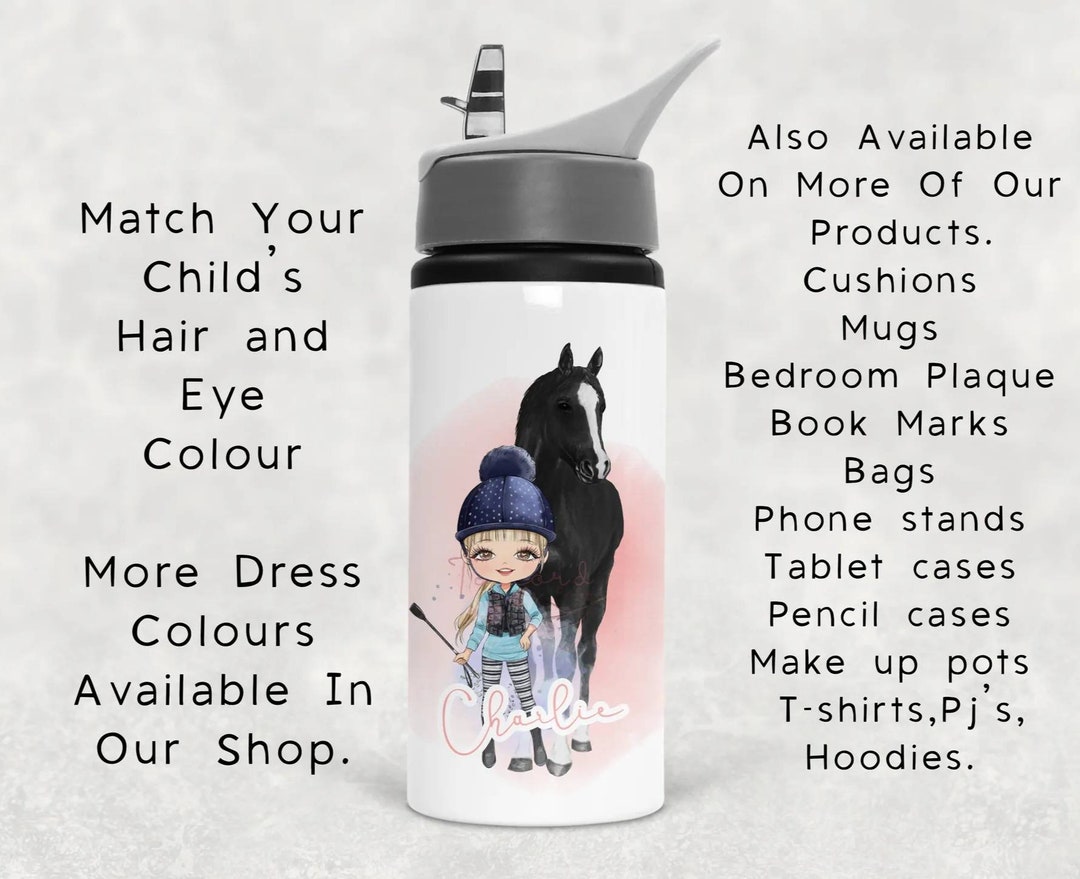 Personalised Horse Water Bottle, Horse Water Bottle, Horse Riding Gift