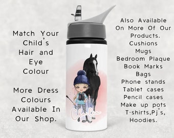 Personalised horse water bottle, horse water bottle, horse riding gift, horse lover gift