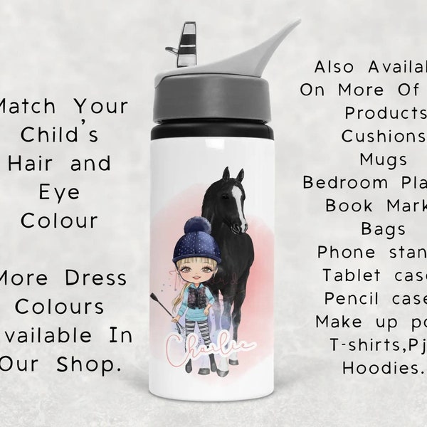 Personalised horse water bottle, horse water bottle, horse riding gift, horse lover gift
