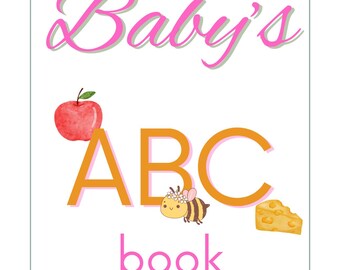 Baby's First ABC Book Pink - Baby Shower Activity, Printable