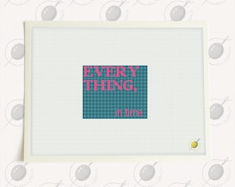 Modern Needlepoint Pattern: "Everything In Time" (PDF & Stitchly)