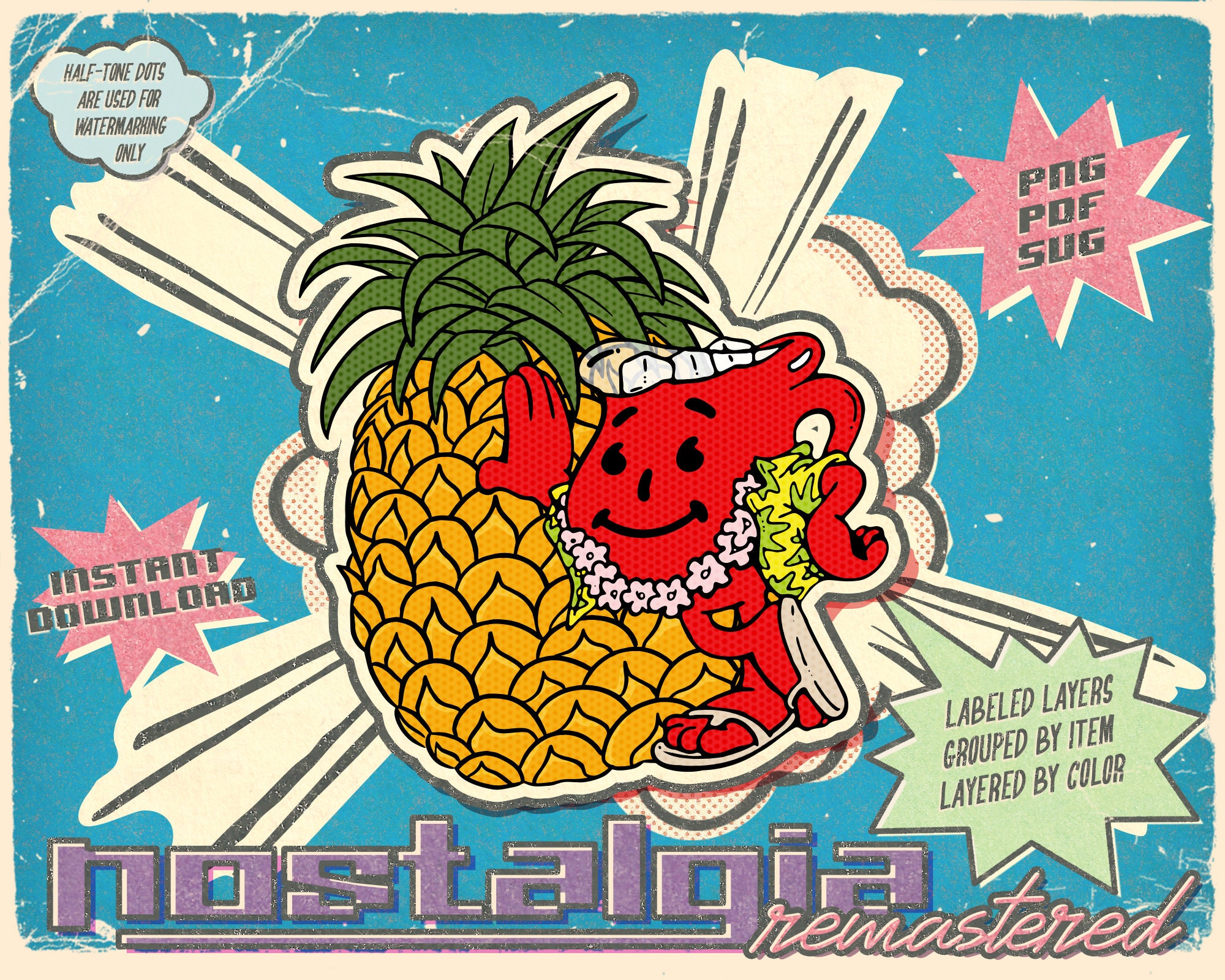 Retro 1980s Koolaid Piñapineapple Hawaiian Shirt Graphic Etsy