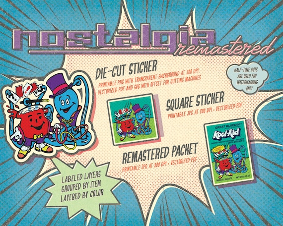 Retro 1980s Kool-aid Great Bluedini Octopus Magician Graphic