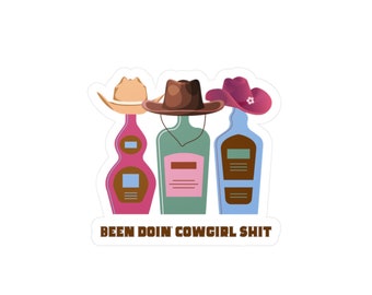 adesivo stivale da cowgirl l adesivo bottiglia di liquore / adesivo western l adesivo cowboy l adesivo stacca e incolla l adesivo in vinile a mezzo taglio