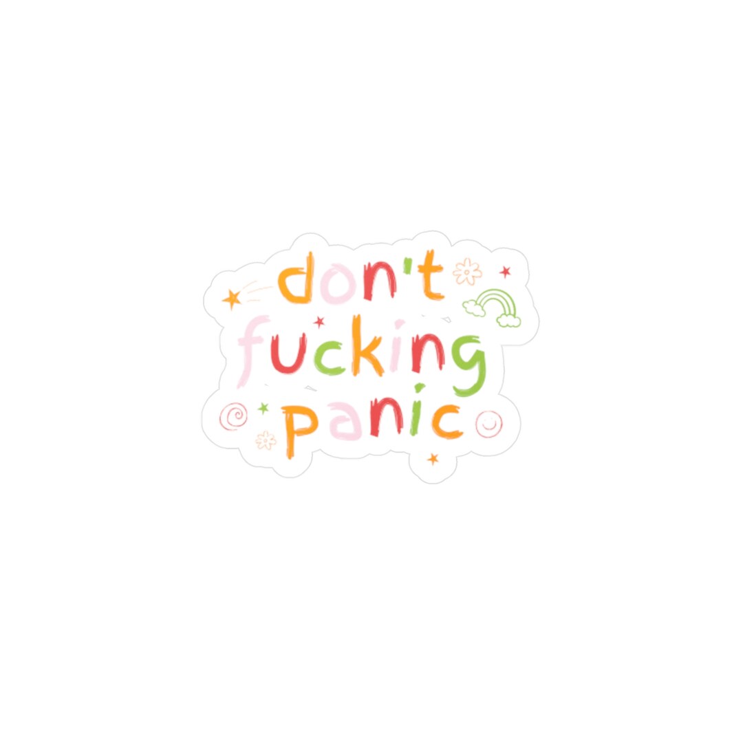 Don't Panic Sticker | Rainbow Computer Sticker | Aesthetic/trendy ...