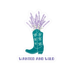 blue & purple cowgirl boots sticker l floral boots sticker | western sticker l cowboy sticker l kiss-cut vinyl sticker | cute sticker