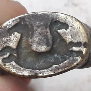 Handmade Bronze Mithras Signet Ring, Roman Tauroctony Historical Souvenir