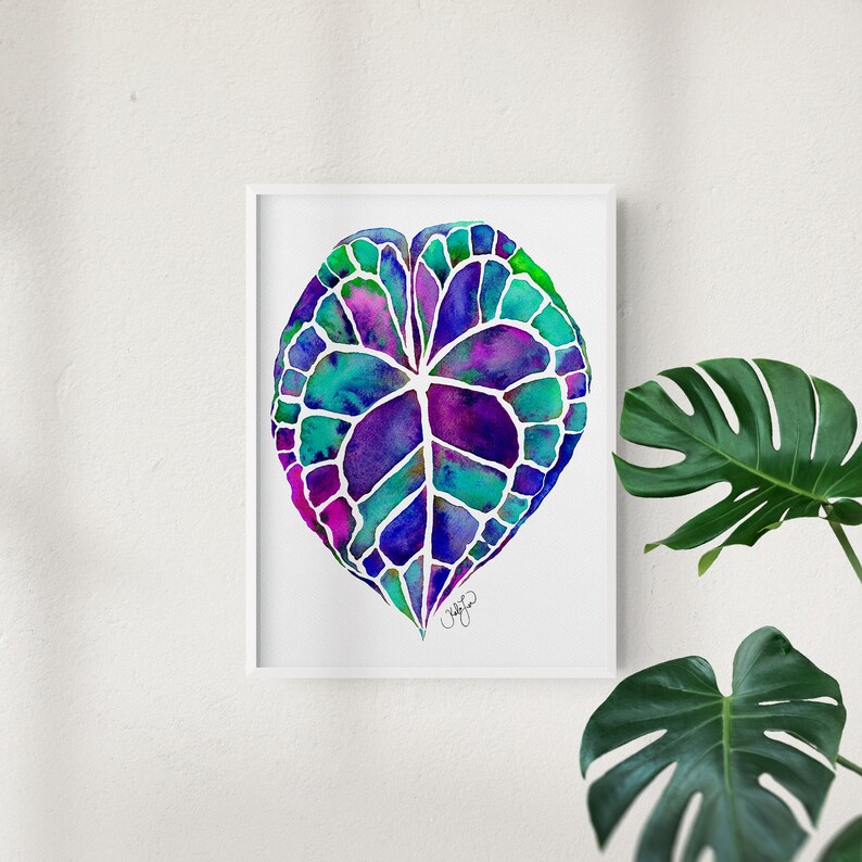 Jungle Leaf Art Print Tropical Leaf Art Print Botanical Leaf Etsy