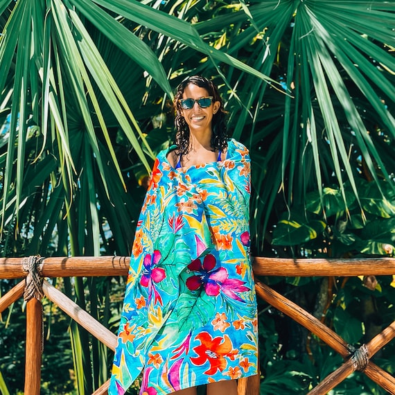 Hawaiian Print Beach Towel, Tropical Towel, Floral Beach Towel, Tropical Beach Blanket, Recycled Microfiber Beach Towel, Large Beach Towel