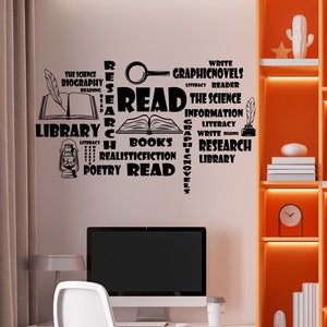 Read Wall Decal/ Lettering READ sticker for kids room/ Read Decal for classroom/ Wall Decal/ Read Wall decor/Books Sticker SS 1098