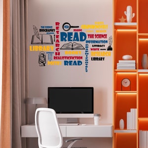 Read Wall Decal/ Lettering READ sticker for kids room/ Read Decal for classroom/ Wall Decal/ Read Wall decor/Books Sticker SS 1099