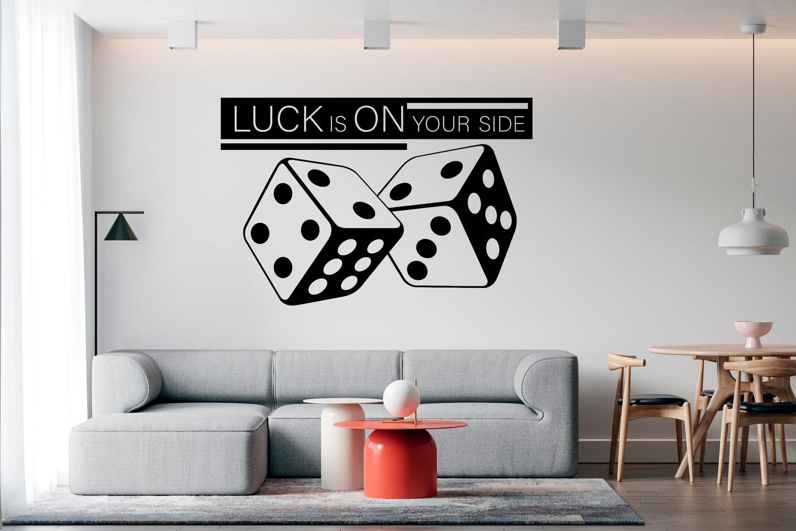 Dice Wall Decal Quote Luck is on Your Side and Dice Wall Etsy