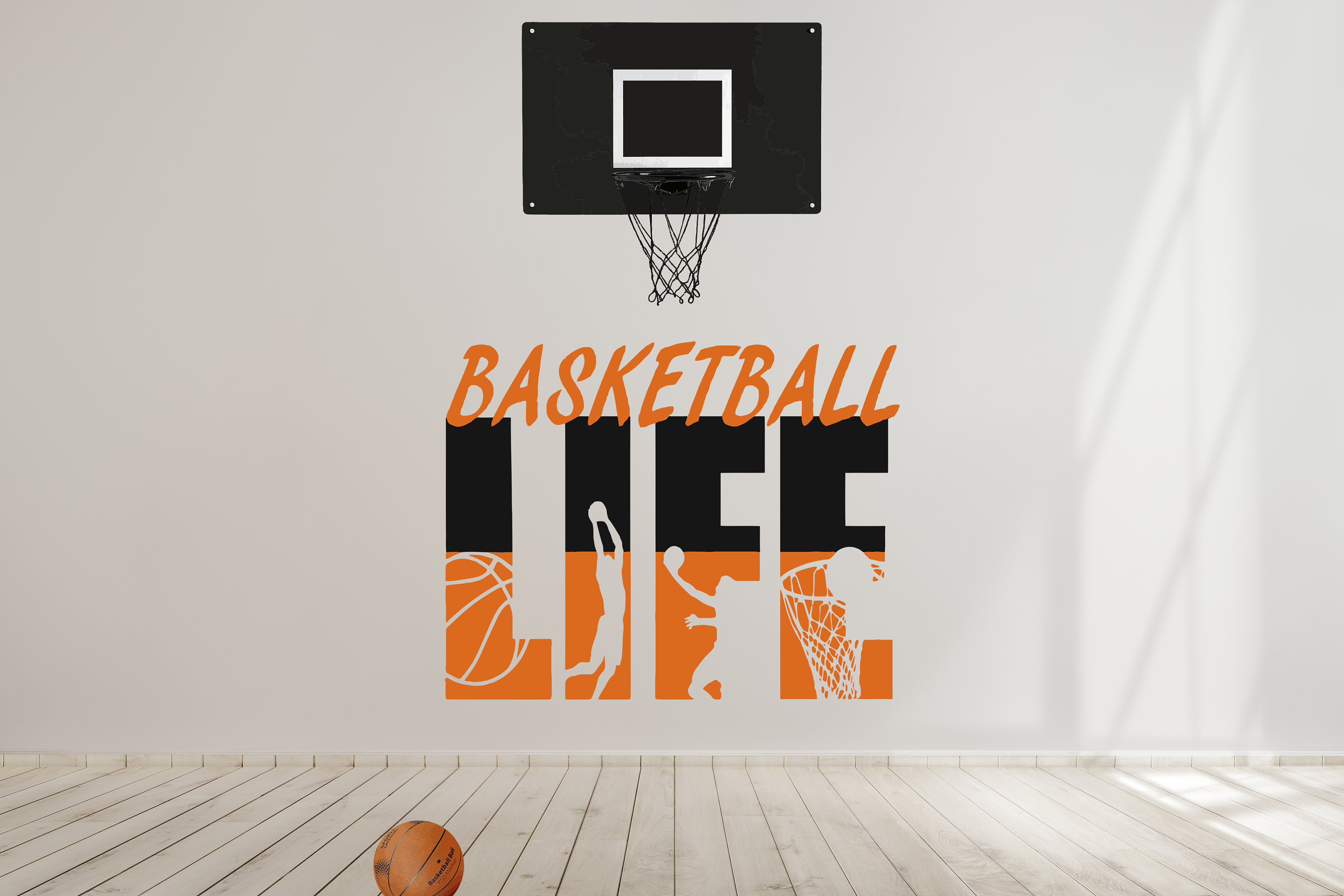 Basketball Lettering Wall Decal\color Wall Decal Jordan Basketball ...