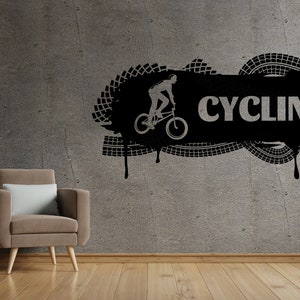 Bicycle Wall Decal Bike Rider Vinyl Wall Sticker Bike BMX Decal for Kids Room SS 217