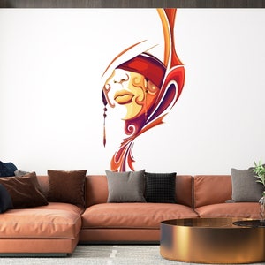 Beautiful Woman Wall Decal Girl Wall Sticker Decal for Beauty Salon  SS 371