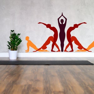Yoga Colored Wall Decal\Gym Yoga Wall Decal Yoga Wall Sticker Gym Wall Decor SS 1211