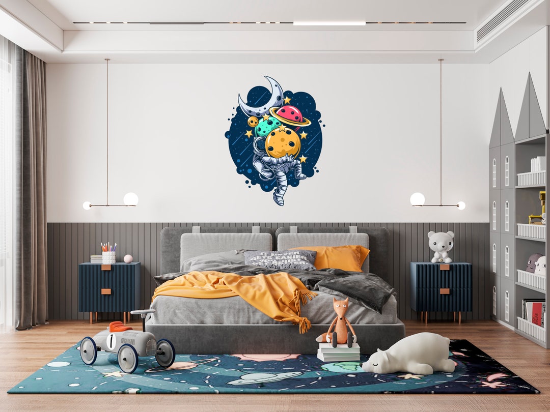 Astronaut Wall Decal/wall Decal for Nursery/astronaut on the Moon Decal ...