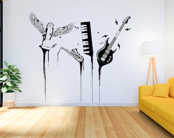 Music Wall Decor Notes Vinyl Music Wall Art Music Wall Decal Music