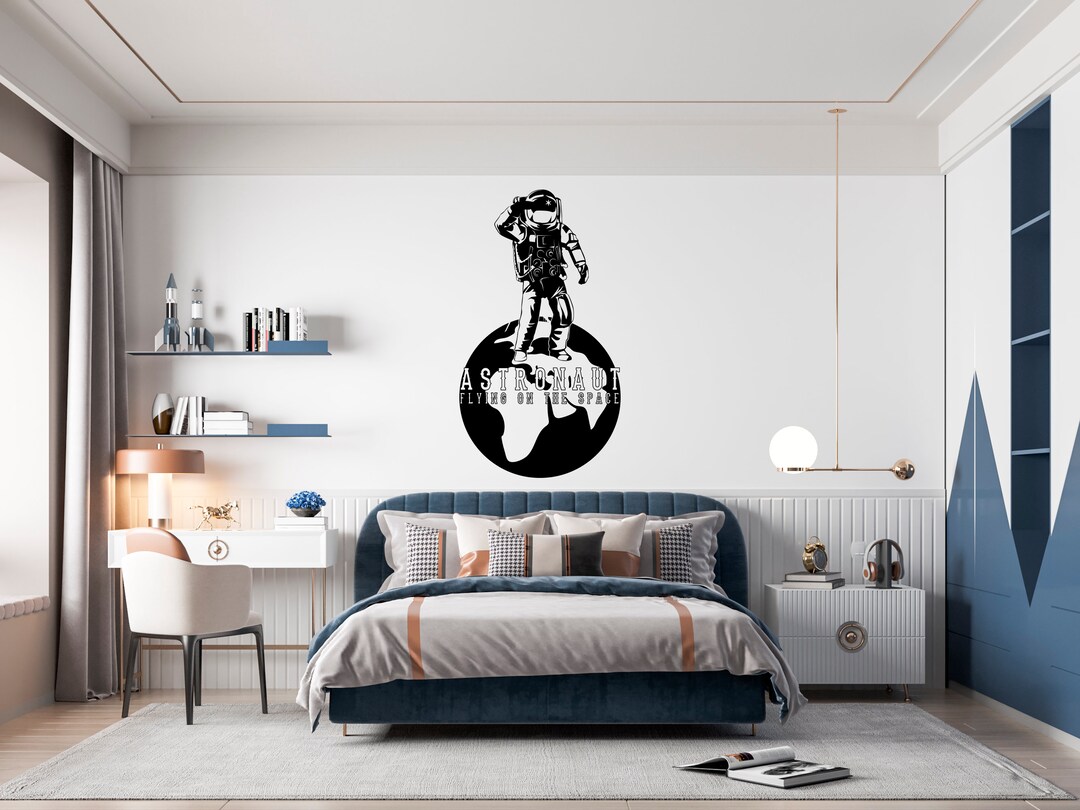 Astronaut Wall Decal/wall Decal for Nursery/astronaut on the Moon Decal ...