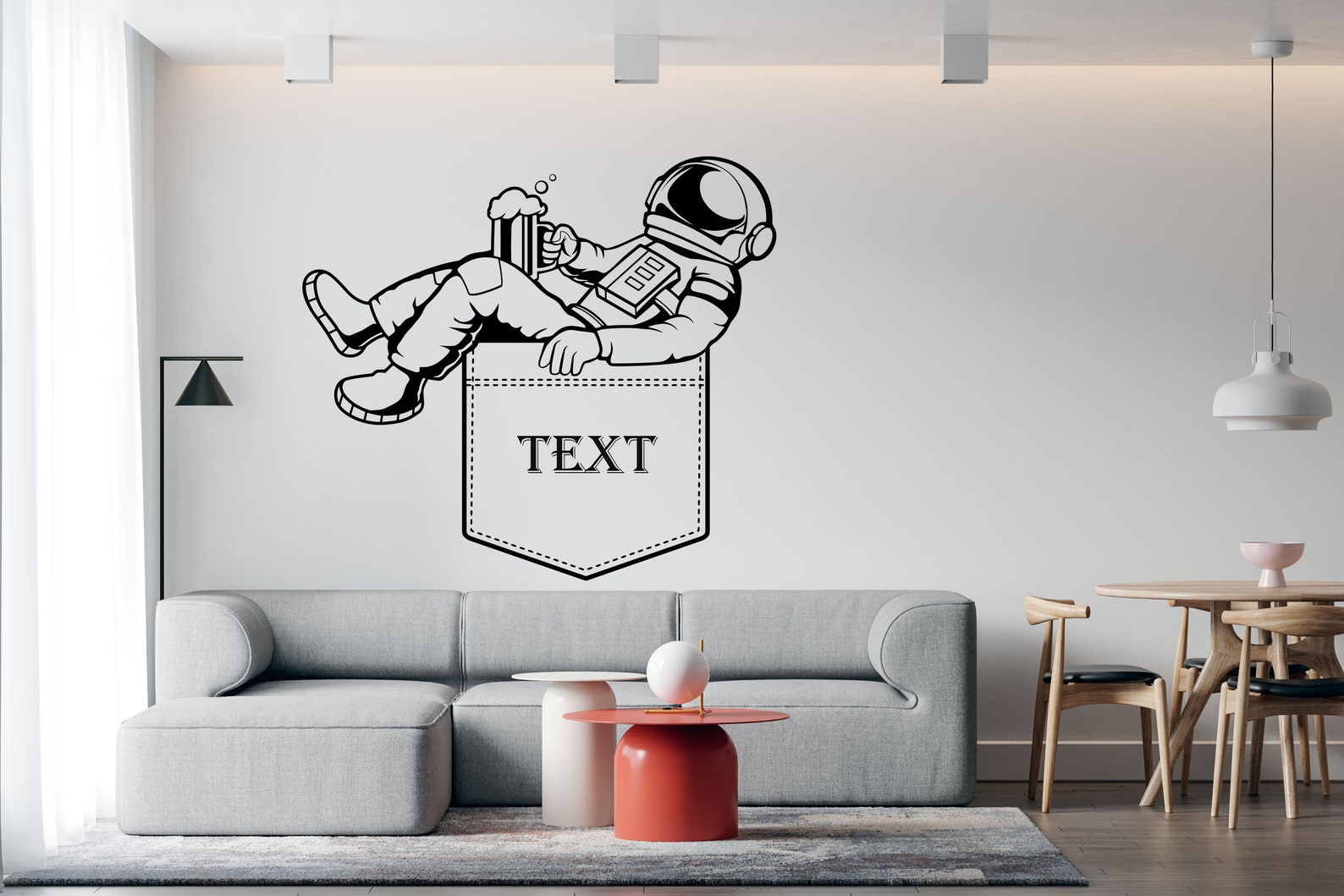 Wall Decal Space Astronaut Stickers Wall Sticke Spaceship Etsy