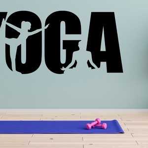 Yoga Lettering Wall Decal\Yoga Wall Sticker/Yoga Wall Art/Yoga Quote/Gym Wall Decor SS 1280