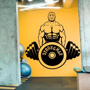 Barbell Athlete Gym Wall Decal Sport Wall Sticker Gym Wall Decor  SS 1017
