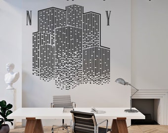 New York Wall Decal Wall Decal NY City Wall Decor New York Vinyl Wall Sticker City Skyline  SS 262