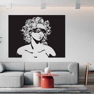 Beautiful Woman Wall Decal Girl Wall Sticker Decal for Beauty Salon  SS 354